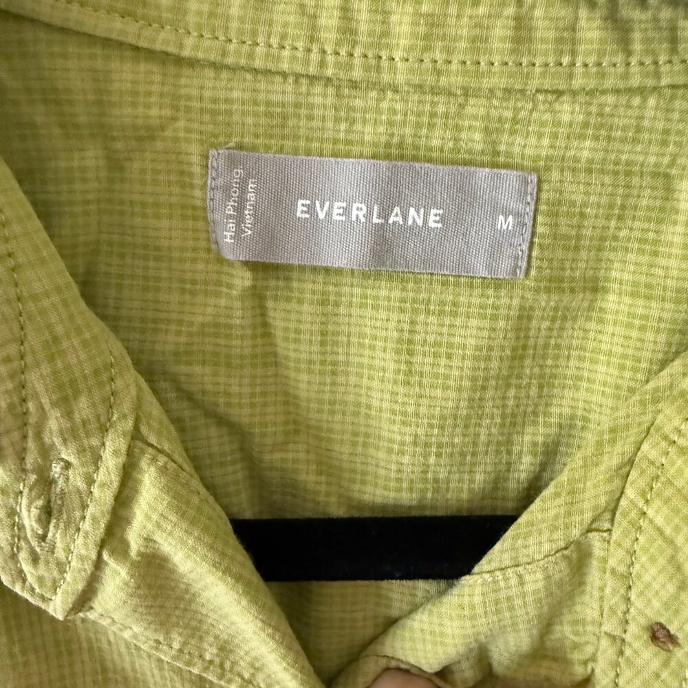 Everlane - The Cotton Tourist Shirt - Plaid Pickled Pepper (lime green) - M - Picture 2 of 4